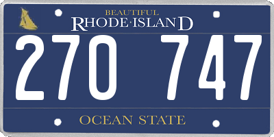 RI license plate 270747