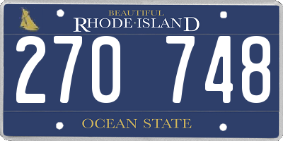 RI license plate 270748