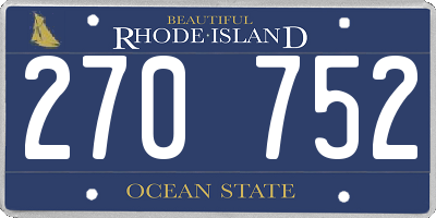 RI license plate 270752