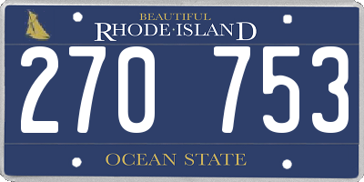 RI license plate 270753