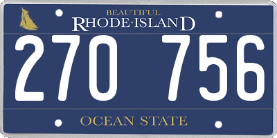 RI license plate 270756