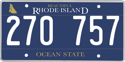 RI license plate 270757