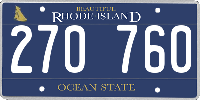 RI license plate 270760