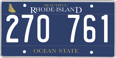 RI license plate 270761