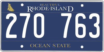 RI license plate 270763