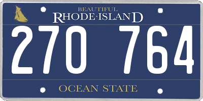 RI license plate 270764