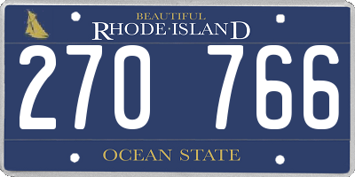 RI license plate 270766