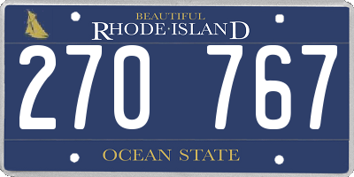RI license plate 270767