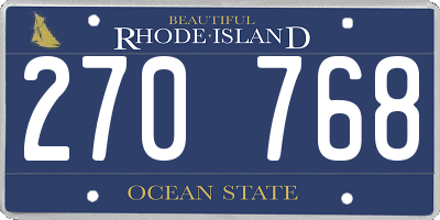 RI license plate 270768