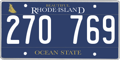 RI license plate 270769