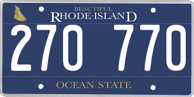 RI license plate 270770