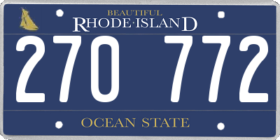 RI license plate 270772