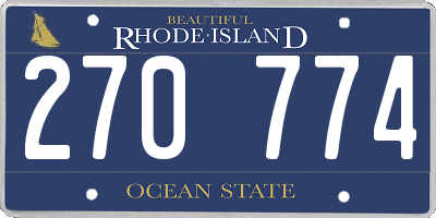 RI license plate 270774