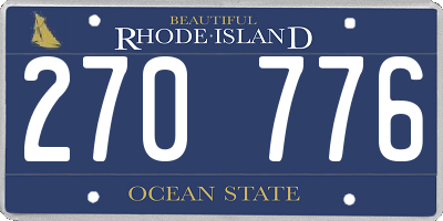 RI license plate 270776