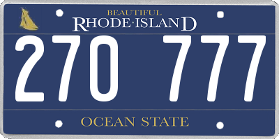RI license plate 270777