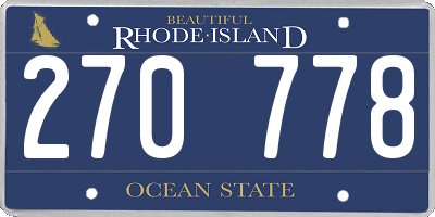 RI license plate 270778