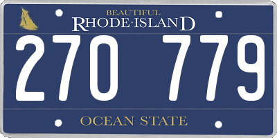 RI license plate 270779