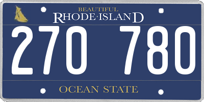 RI license plate 270780