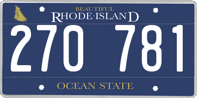 RI license plate 270781
