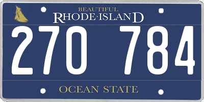 RI license plate 270784