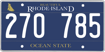 RI license plate 270785