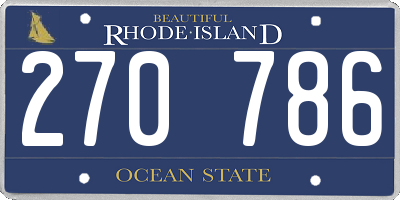 RI license plate 270786