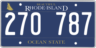 RI license plate 270787