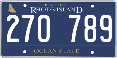 RI license plate 270789