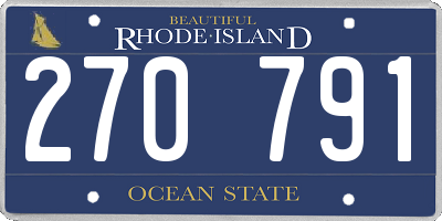 RI license plate 270791