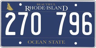 RI license plate 270796