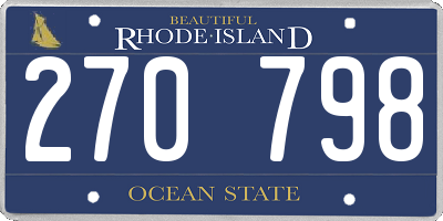 RI license plate 270798