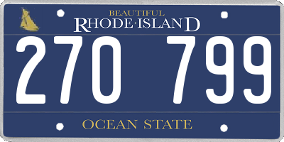 RI license plate 270799