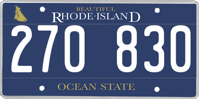 RI license plate 270830