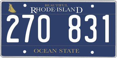 RI license plate 270831