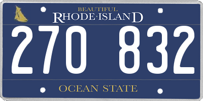 RI license plate 270832