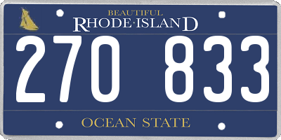 RI license plate 270833