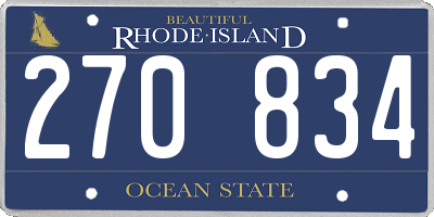 RI license plate 270834