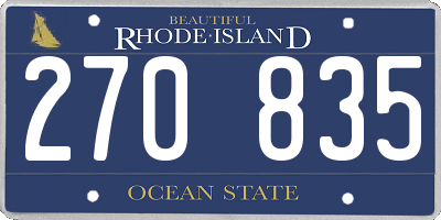 RI license plate 270835