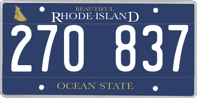 RI license plate 270837