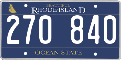 RI license plate 270840