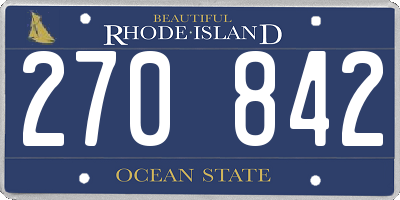 RI license plate 270842