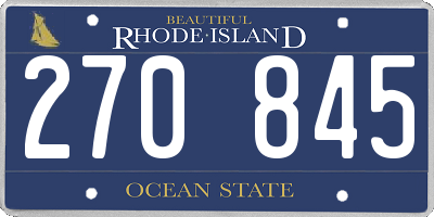 RI license plate 270845