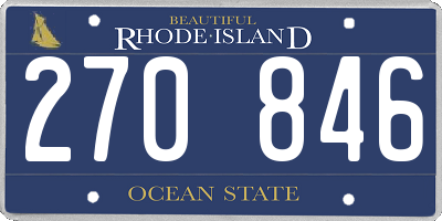 RI license plate 270846