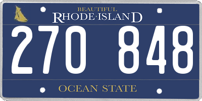 RI license plate 270848