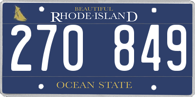RI license plate 270849