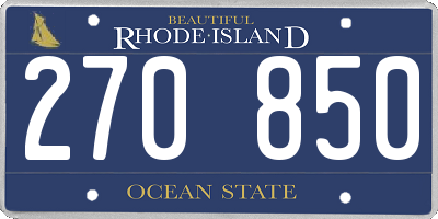 RI license plate 270850