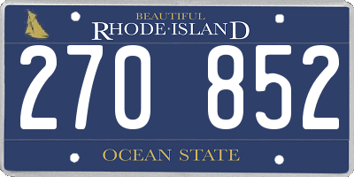 RI license plate 270852