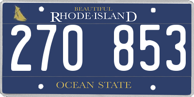 RI license plate 270853