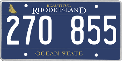 RI license plate 270855