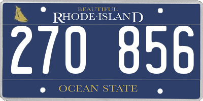 RI license plate 270856